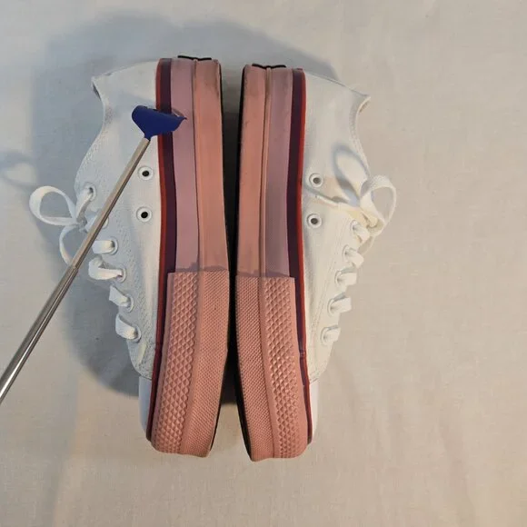 CONVERSE X O.P.I CTAS Lift Ox Canvas 566557C Pure Silver/White/Pink Size US 7.5 - Picture 7 of 16